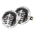 klakson chromový 12V, 110 dB, 125 mm, sada 2 ks