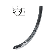 KELLYS Ráfek KLS DRAFT broušený, 32H, 1 Nýt, AV, 26" black KELLYS Ráfek KLS DRAFT broušený, 32H, 1 Nýt, AV, 26" black