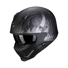 Moto přilba SCORPION COVERT-X TATTOO matná černo/stříbrná Moto přilba SCORPION COVERT-X TATTOO matná černo/stříbrná