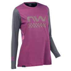 Dámský dres Northwave Edge Woman Jrs Long Sleeve Plum/Dark Grey *