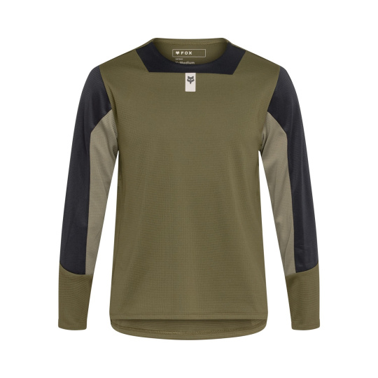 Dětský cyklo dres Fox Yth Defend Ls Jersey  Olive Green