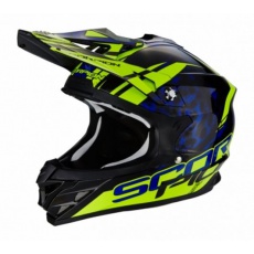 Moto přilba SCORPION VX-15 EVO AIR KISTUNE černo/modro/žlutá fluo