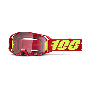 ARMATIC 100% brýle červené, čiré plexi ARMATIC 100% brýle červené, čiré plexi