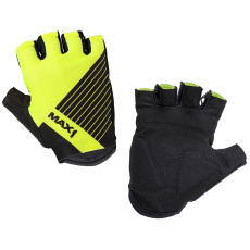 dětské krátkoprsté rukavice MAX1 Raceday 9-10 let fluo žluto/černé