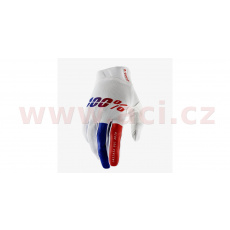rukavice RIDEFIT, 100% - USA (bílá/modrá/červená) rukavice RIDEFIT, 100% - USA (bílá/modrá/červená)