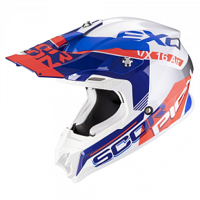 Moto přilba SCORPION VX-16 AIR ARHUS bílo/modro/červená Moto přilba SCORPION VX-16 AIR ARHUS bílo/modro/červená