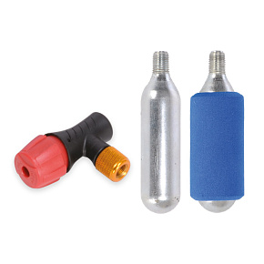 sada 2 bombiček CO2 s adaptérem pro dofouknutí pneu, OXFORD sada 2 bombiček CO2 s adaptérem pro dofouknutí pneu, OXFORD