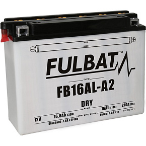 baterie 12V, YB16AL-A2, 16Ah, 210A, konvenční 207x71x164 FULBAT (vč. balení elektrolytu)