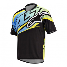 Alpinestars Sight S/S Jersey dres Black/Cyan/Yellow - vel. M