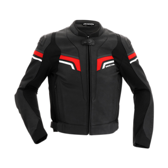 Moto bunda RICHA MATRIX 2 černo/červeno/bílá kožená