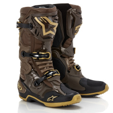 boty TECH 10 limitovaná edice SQUAD, ALPINESTARS (tmavě hnědá/zlatá/černá) boty TECH 10 limitovaná edice SQUAD, ALPINESTARS (tmavě hnědá/zlatá/černá)