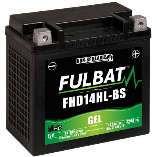 baterie 12V, YHD14HL-BS, YTX14L-BS GEL, 14Ah, 220A,bezúdržbová GEL technologie, FULBAT 150x87x145 (aktivovaná ve výrobě)