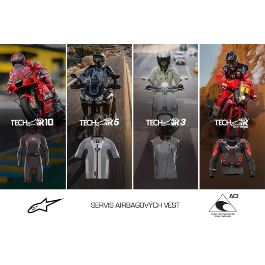 běžný servis/pravidelná kontrolní prohlídka airbagových vest TECH-AIR® RACE/STREET