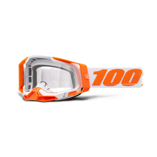 RACECRAFT 2, 100% brýle ORANGE, čiré plexi