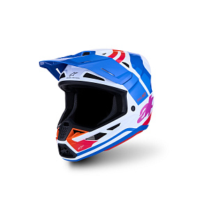 přilba SUPERTECH S-M7 CORE, ALPINESTARS (bílá/modrá/oranžová/růžová) 2027 přilba SUPERTECH S-M7 CORE, ALPINESTARS (bílá/modrá/oranžová/růžová) 2027