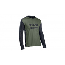 Pánský cyklo dres Northwave Edge Jersey Long Sleeve Green Fore/Blk 