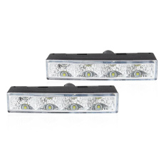 přídavná světla LED pro denní svícení 12/24 V, 4x SMD v každém světle, 125×24×47 mm sada včetně kabeláže