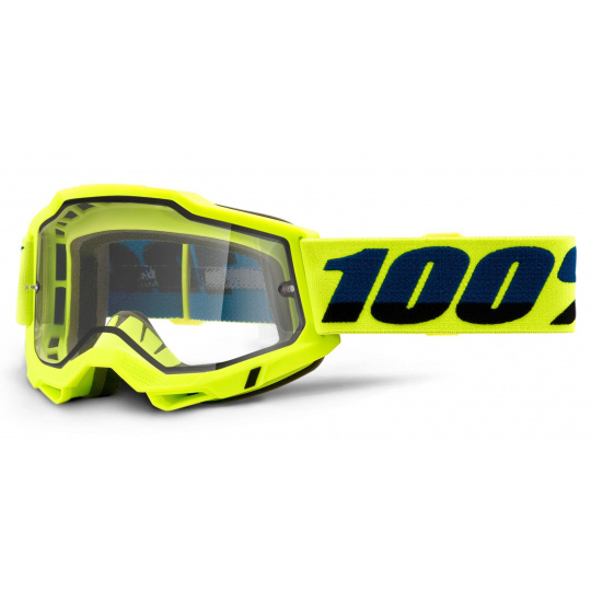 ACCURI 2, 100% Enduro Moto brýle žluté, čiré Dual plexi