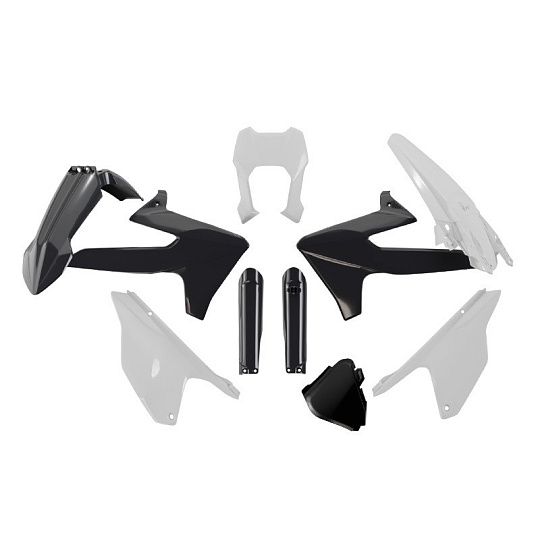 sada plastů 7 dílů TRIUMPH, RTECH (černá-bílá) OEM barvy sada plastů 7 dílů TRIUMPH, RTECH (černá-bílá) OEM barvy