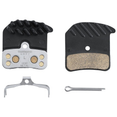 brzdové destičky SHIMANO H03C-MFA metal, s chladiči čtyřpístkové, v krabičce brzdové destičky SHIMANO H03C-MFA metal, s chladiči čtyřpístkové, v krabičce