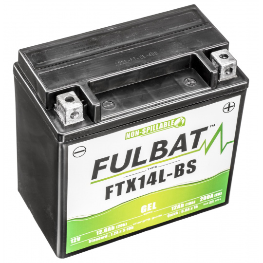 baterie 12V, YTX14L-BS GEL, 12V, 12Ah, 200A, bezúdržbová GEL technologie 150x87x145 FULBAT (aktivovaná ve výrobě)