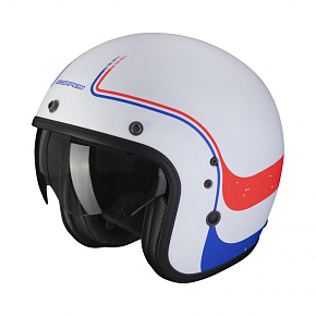Moto přilba SCORPION BELFAST EVO SOUL matná bílo/modro/červená Moto přilba SCORPION BELFAST EVO SOUL matná bílo/modro/červená