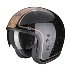 Moto přilba SCORPION BELFAST EVO RETROL černo/hnědá Moto přilba SCORPION BELFAST EVO RETROL černo/hnědá