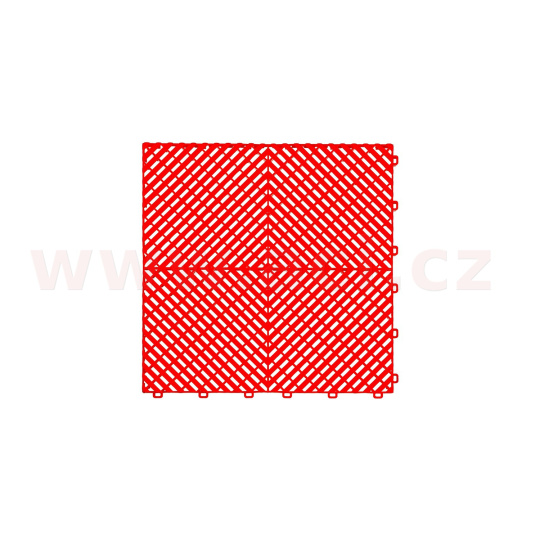 plastová dlaždice žebrovaná 40x40x1,8 cm PVC (červená)