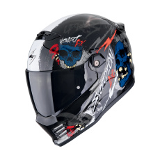 Moto přilba SCORPION COVERT FX SKULLZ černo/šedo/červená Moto přilba SCORPION COVERT FX SKULLZ černo/šedo/červená