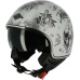 Moto přilba ASTONE MINIJET S 66 FLASH TATTOO stříbrná