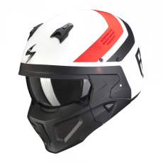 Moto přilba SCORPION COVERT-X T-TRUST matná bílo/červená Moto přilba SCORPION COVERT-X T-TRUST matná bílo/červená