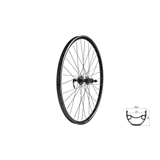 KELLYS Zapletené kolo zadní KLS DRAFT DSC 23 R, 26", black KELLYS Zapletené kolo zadní KLS DRAFT DSC 23 R, 26", black