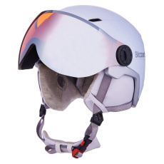 BLIZZARD W2W Double Visor ski helmet, white matt, orange lens, mirror, 2023
