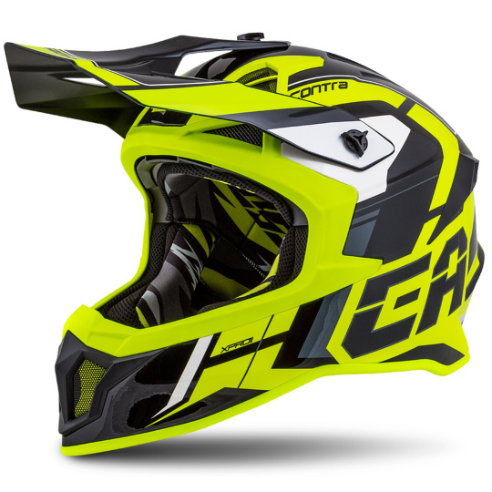 přilba Cross Pro 2 Contra, CASSIDA (žlutá fluo/černá/šedá/bílá)