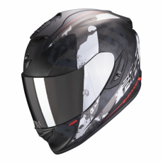Moto přilba SCORPION EXO-1400 AIR SYLEX matná černo/stříbrno/červená Moto přilba SCORPION EXO-1400 AIR SYLEX matná černo/stříbrno/červená