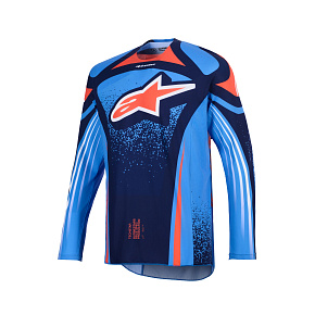 dres TECHSTAR NOMUR, ALPINESTARS (tmavě modrá/oranžová/modrá) 2026