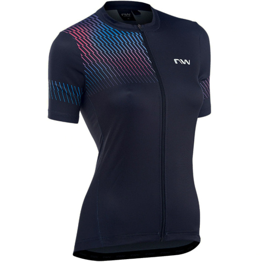 Dámský dres Northwave Origin Woman Jersey Short Sleeve  Black/Iridesc