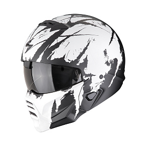 Moto přilba SCORPION EXO-COMBAT II MARAUDER matná černo/bílá Moto přilba SCORPION EXO-COMBAT II MARAUDER matná černo/bílá
