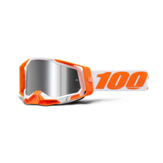 RACECRAFT 2, 100% brýle ORANGE, stříbrné plexi