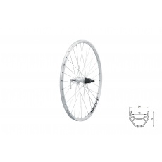 KELLYS Zapletené kolo zadní KLS DRAFT V-brake R, 26", silver KELLYS Zapletené kolo zadní KLS DRAFT V-brake R, 26", silver