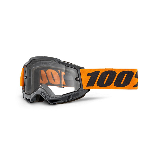 ACCURI 2, 100% ENDURO Moto brýle oranžové, čiré Dual plexi ACCURI 2, 100% ENDURO Moto brýle oranžové, čiré Dual plexi