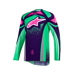 dres TECHSTAR NOMUR, ALPINESTARS (tmavě fialová/zelená/růžová fluo) 2026