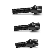 TPi Round Series kolový šroub, kuželová dosedací plocha, kytičkový tvar hlavy (17 mm), závit 14x1,5, saténová černá