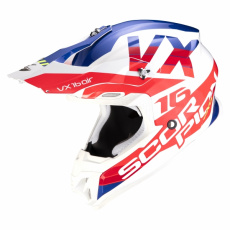 Moto přilba SCORPION VX-16 AIR X-TURN bílo/červená Moto přilba SCORPION VX-16 AIR X-TURN bílo/červená