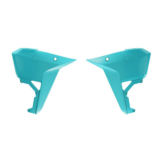 vrchní spoilery chladiče KOVE, RTECH (tyrkysové)