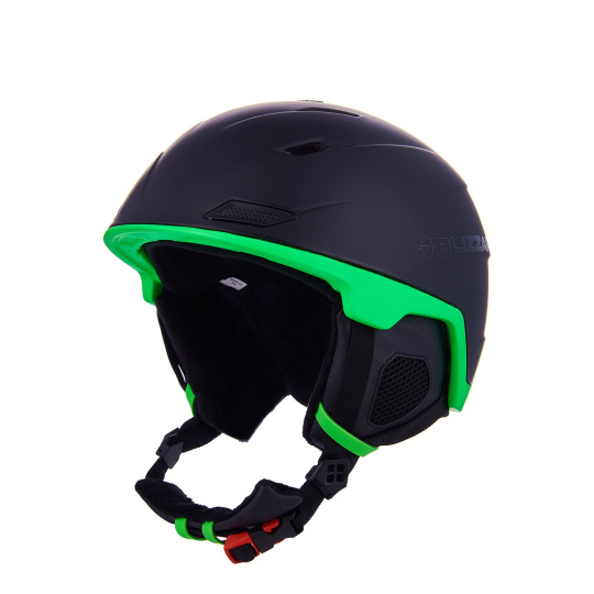 BLIZZARD Double ski helmet, black matt/neon green, big logo, 2022