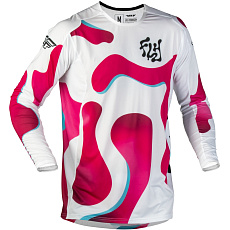 dres LITE VIBE, FLY RACING - USA (bílá/růžová/modrá)