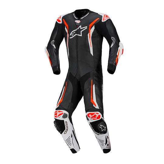 jednodílná kombinéza GP TECH V5, ALPINESTARS (černá/bílá/červená fluo) 2026