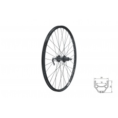 KELLYS Zapletené kolo zadní KLS DRAFT DSC R, 26", black KELLYS Zapletené kolo zadní KLS DRAFT DSC R, 26", black