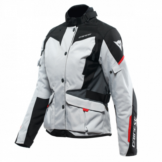 Dámská moto bunda DAINESE TEMPEST 3 D-DRY glacier šedo/černo/lava červená